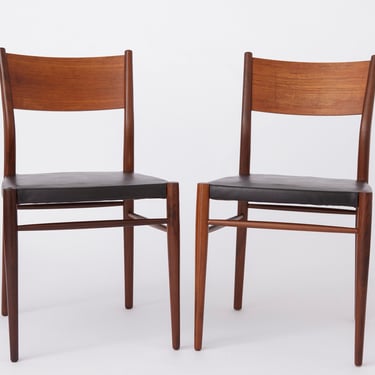 Pair of Lübke Chairs 60s-70s Vintage Leather 