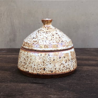 Ceramic Salt Cellar - Speckled Glossy 