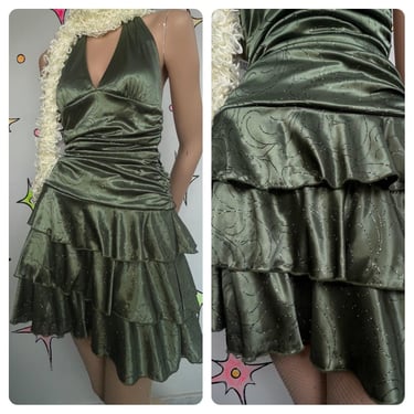 rizzo's red dress grease Women Sexy Deep V Neck Mini Dress Sequin Knit Bodycon Halter Cowl Neck –  DERSONA main image 0