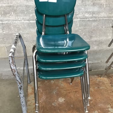 4 Teal School Chairs (Seattle)