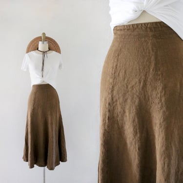 umber linen skirt - 22.5 