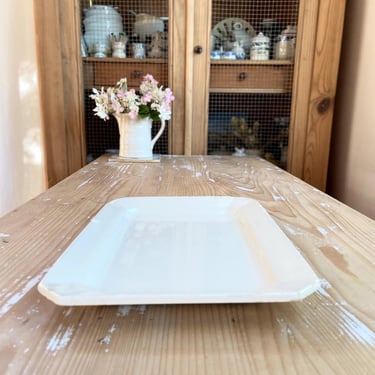 Beautiful rustic vintage French ironstone rectangular platter 