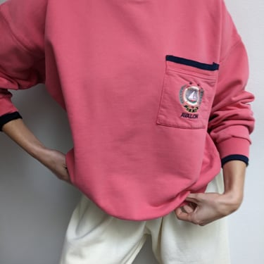 Lovely Vintage Salmon Pocket Sweatshirt