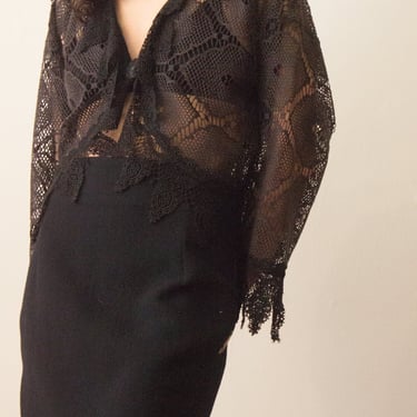 1980s Victoriana Lace Top 