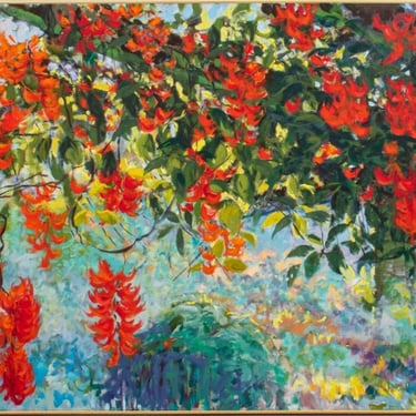 Daniel Knoll Impressionistic Floral Oil on Canvas