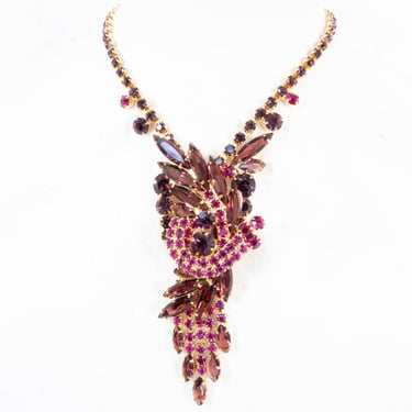 Juliana Pink and Purple  Rhinestone Necklace