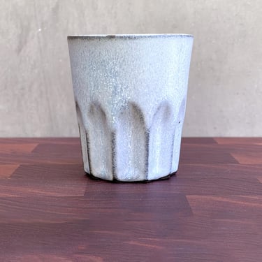 Black Porcelain Ceramic "Peak" Cup  -  Matte Grey/ Blue 