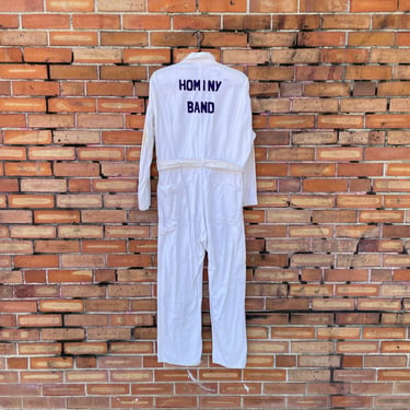 vintage 50s white hominy band chainstitch boilersuit / xs s extra small 