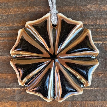 Ceramic "Starfish" Ornament, Ceramic Wall Hanging, Glossy Black/Brown 