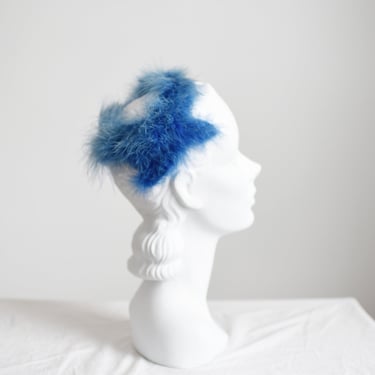 1960s Blue Feather Headband Hat 