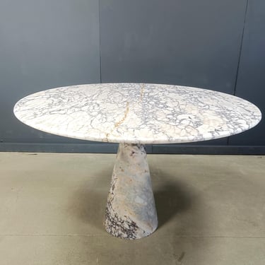 Vintage round marble dining table 1970s - italian stone dining table - vintage center table - marble table - vintage table 