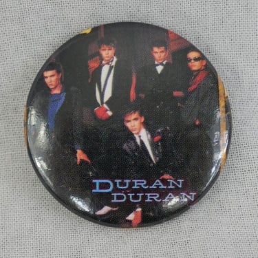 80s Duran Duran Pinback - Original Band Photo Pin Badge Button - Seven and the Ragged Tiger LP Cover Photo - Vintage 1980s - 1 1/2