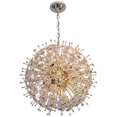 Schonbek Orion Globe Sputnik Chandelier w/ Swarovski Crystals & Brass Stars