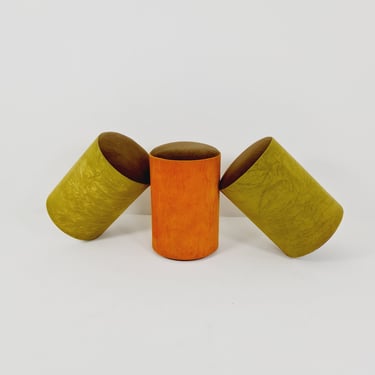 Space age stool in velvet by Otto Zapft from the 70s, 3 pieces 