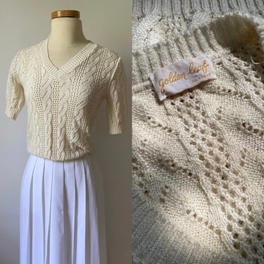 60s Knit V-Neck Sweater 