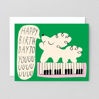 Happy Birthday To You Dog & Keyboard Card