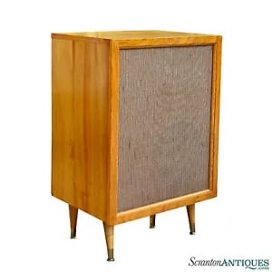 Mid-Century Modern Maple Record Player Stand Speaker Cabinet