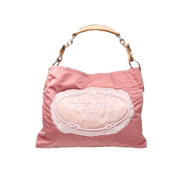 Prada Baby Pink Nylon Logo Shoulder Bag