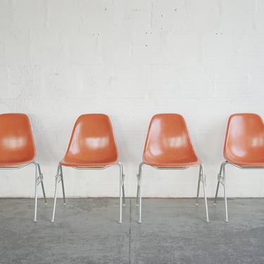 Eames Orange Fiberglass Shell Chairs