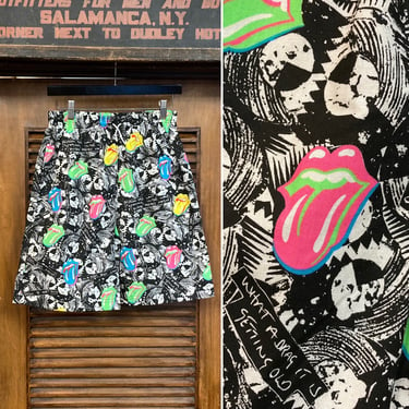 Vintage 1980’s w27-34 -Deadstock- Rolling Stones Rock Band “Steel Wheels” Pop Art Shorts Dated 1989, 80’s Vintage Clothing 