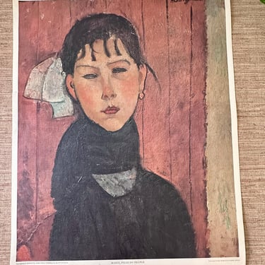 Vintage 1950s Modigliani Large Swiss Art Print – 