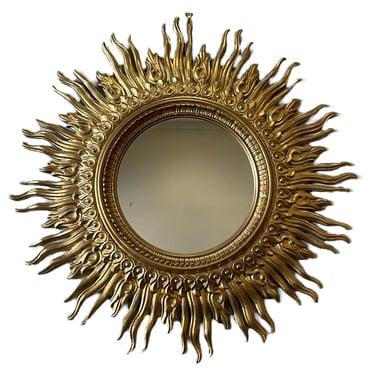 Mid-Century Gilded Sunburst Mirror 