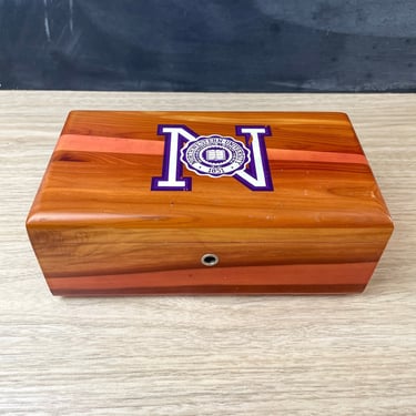 Northwestern University mini Lane cedar chest with key 