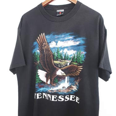 vintage eagle shirt / Tennessee shirt / 1980s Tennessee bald eagle black single stitch t shirt Large 