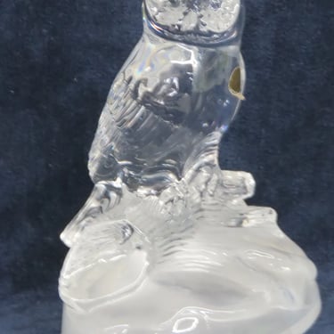 Cristal D'Arques Garanti Crystal Glass Owl Statue Figurine Bookend France 2956B