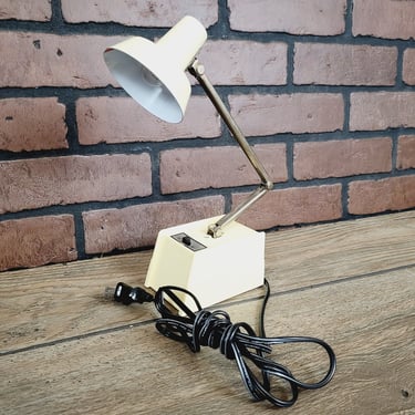 Vintage Cream Small Task Table Lamp 