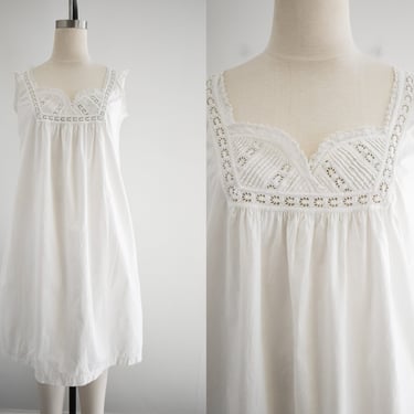 Antique White Cotton Night Gown 