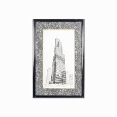 1988 Matthew Hagemann Chicago Print "The Sears Tower World's Tallest Building" 