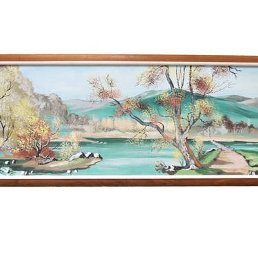 Mid Century Modern Painting | Large Vintage Carlo of Hollywood Oil Painting 