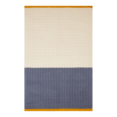 Sophie Home Ltd | Cotton Knit Stroller Pram Baby Blanket -  Blue + Cream