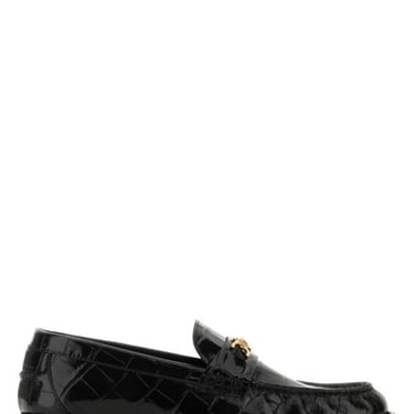 Versace Woman Black Leather Medusa  95 Loafers