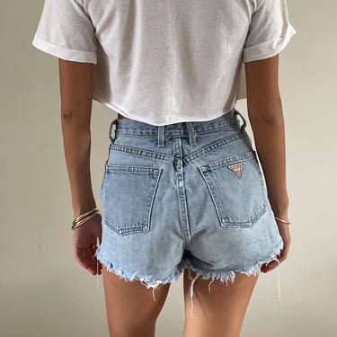 26 Guess jeans shorts / vintage high waisted faded cut off cotton denim Guess jeans shorts | size 26 