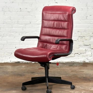 Red Leather Desk Chair by Richard Sapper for Knoll Inc/Knoll Intl, France 1992