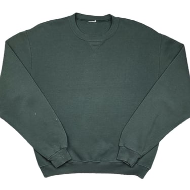 Vintage 90s Russell Athletic Slate Green/Grey Essential Blank Crewneck Sweatshirt Pullover Size Medium 