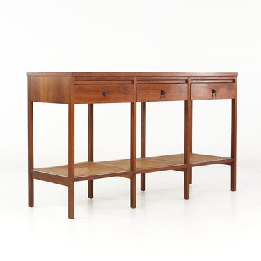Paul McCobb for Lane Delineator Mid Century Rosewood and Cane Console Table - mcm 