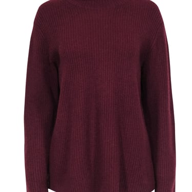 Vince - Maroon Cashmere Mock Neck Sweater Sz XL
