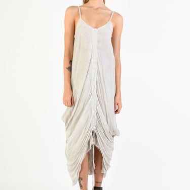 Layered Strappy Ruche Detail Asymmetric Maxi Dress in DESERT or BLACK