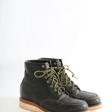 Vintage Chippewa American Made black Leather Moc Toe Boots Sz. 9 