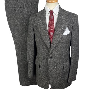 Vintage 1970s/1980s POLO RALPH LAUREN 2pc Wool Donegal Tweed Suit ~ size 38 ~ jacket / pants ~ 3 Roll 2 ~ Blue Label ~ 