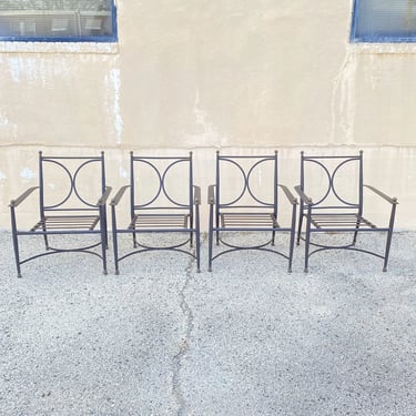 Decorator Aluminum & Steel Metal Ball Finial Outdoor Patio Pool Chair - Set of 4
