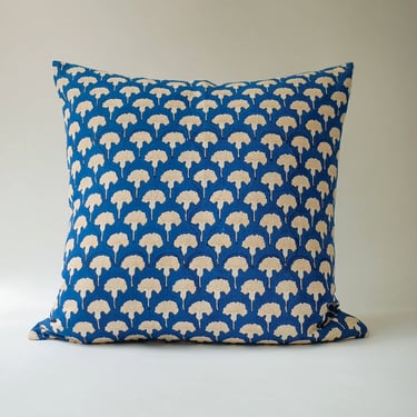 Ink Blue Block Printed Pillow