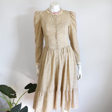 1970s Vicky Vaughn Prairie Dress - S 