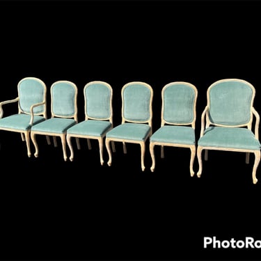 Serge Roche style - palm frond chairs - a collection of six 