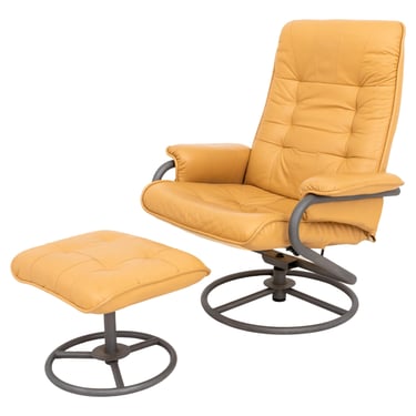 ChairWorks Reclining Swivel Armchair & Ottoman