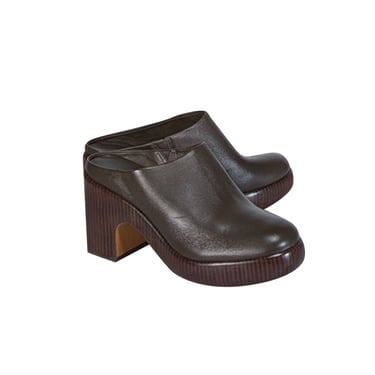 Vince - Dark Brown Leather Mule Clogs Sz 8