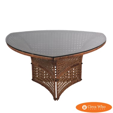 Danny Ho Fong for Trio-Cal Rattan Dining Table